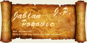 Jablan Popović vizit kartica
